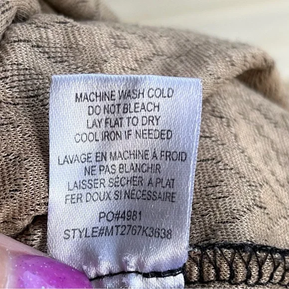 •Bobeau• Brocade Pattern Mock Neck Top - Size Large - Picture 8 of 9